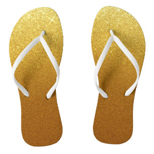 Tongs Parties scintillant or chatoyante et design