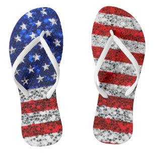 Tongs Parties scintillant patriotique Drapeau américain 