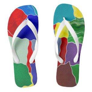 Tongs Patches colorées d'Aruba