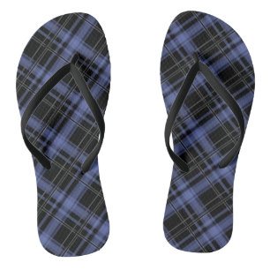 Tongs Pâte rayée en tartan à damiers plaid transparent