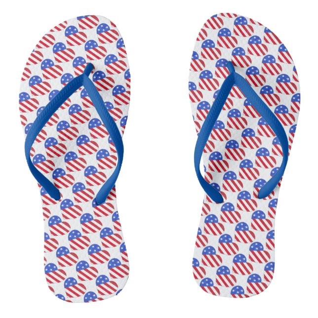 Tongs Patriotic Love USA Stars Stripes Coeur Américain (Semelle)