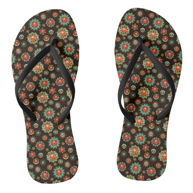 Tongs Pattern de Ethnic Brooches Seamless (Semelle)