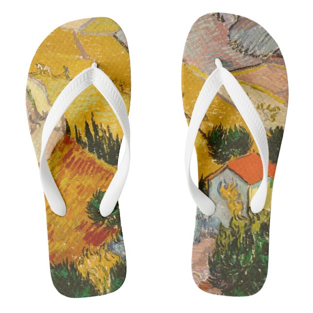 Tongs Paysage avec maison et laboureur Vincent van Gogh  (Semelle)