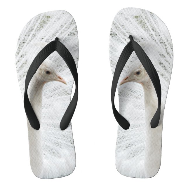 Tongs Peacock blanc belles plumes (Semelle)