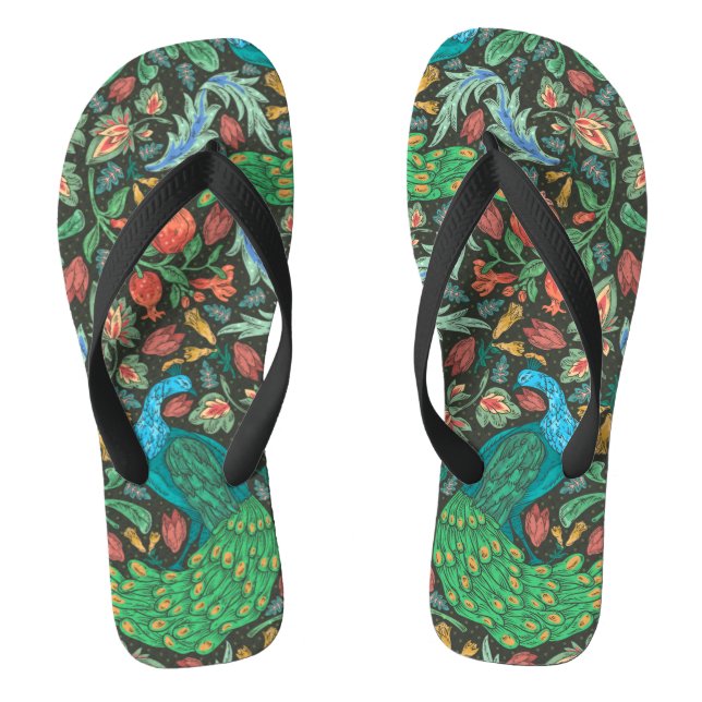 Tongs Peacock de l'Inde Chintz Flip Flops (Semelle)