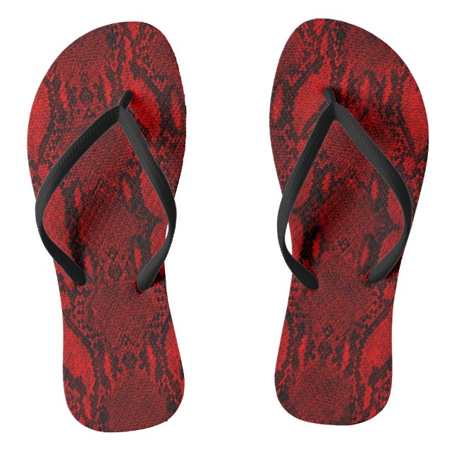 Tongs Peau de serpent rouge (Semelle)
