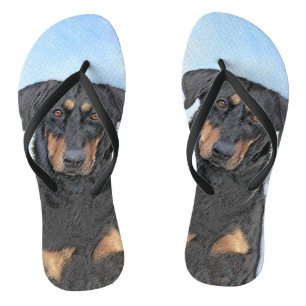 Tongs Peinture de Beauceron - Cute Original Chien Art