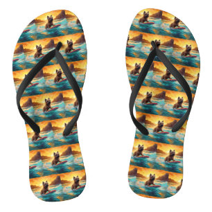 Tongs Peinture de surf de plage de Cairn Terrier