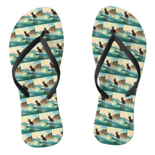 Tongs Peinture de Surf sur Plage de Kelpie Australien