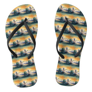 Tongs Peinture de Surf sur Plage de l'Eskimo Américain