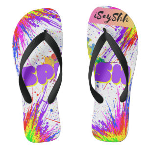Tongs peinture éclaboussée