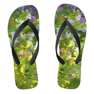 Tongs Peinture fleur sauvage Impasto - Art Fleur Origina