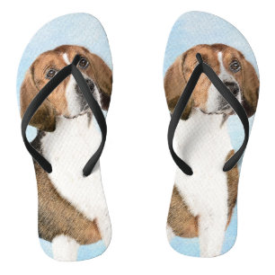 Tongs Peinture Foxhound en anglais - Joli art original c