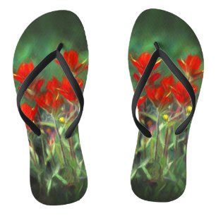 Tongs Peinture indienne de pinceau - Art Fleur original