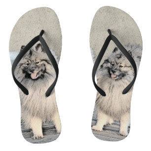 Tongs Peinture Keeshond Brothers - Art Chien original