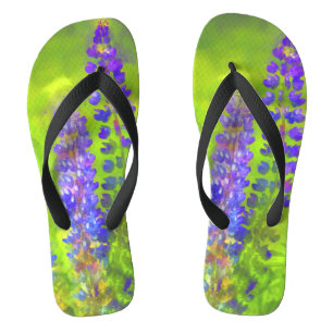 Tongs Peinture Lupine - Art Fleur Original