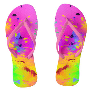 Tongs Peinture rose Et Plus Abstraite