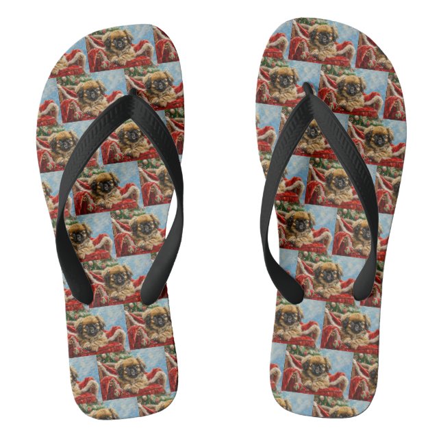 Tongs Pékinois Noël Festif (Semelle)