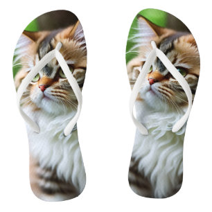 Tongs "Peluches et Câlins : Le Chat Persan Rondouillard"