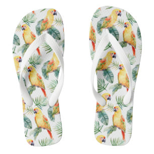 Tongs Perroquet tropical coloré