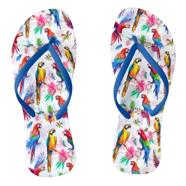 Tongs Perroquets de style aquarelle (Semelle)