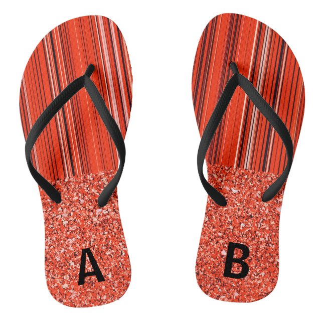 Tongs Personnalisable rouge noir blanc (Semelle)