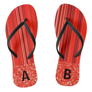 Tongs Personnalisable rouge noir blanc