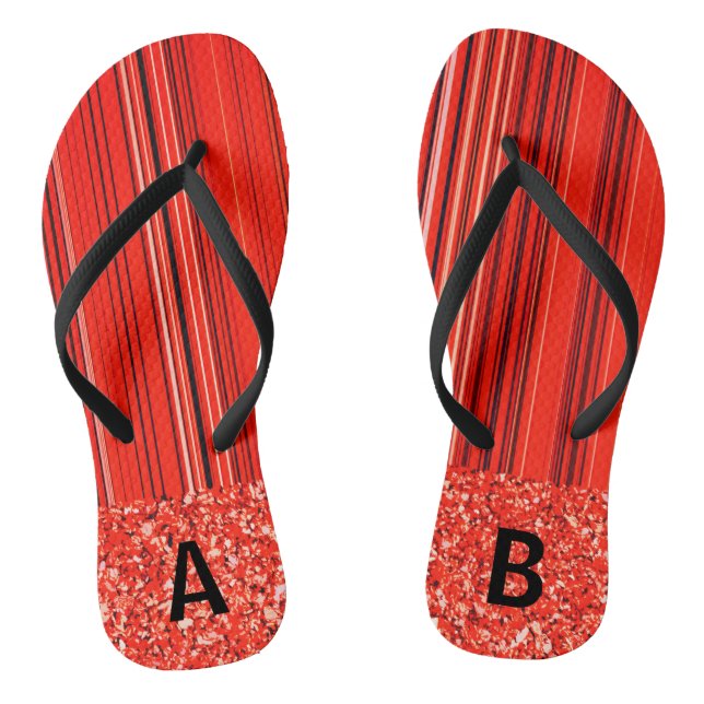 Tongs Personnalisable rouge noir blanc (Semelle)