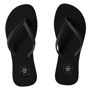Tongs personnalisés avec logo noir pour entreprise
