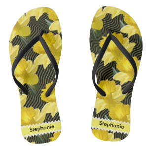 Tongs Personnalisez : Jonquilles florales d'abrégé sur