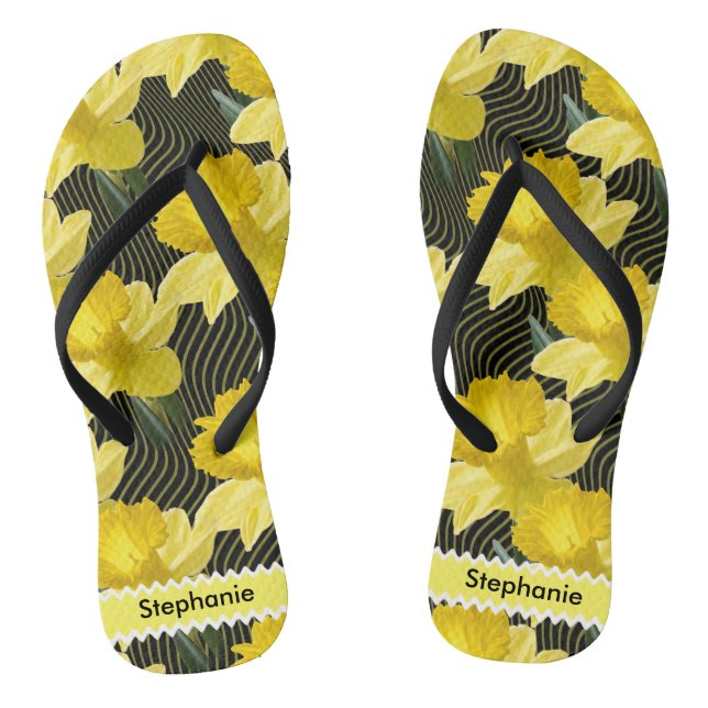 Tongs Personnalisez : Jonquilles florales d'abrégé sur (Semelle)