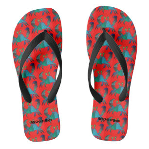 Tongs Petit Motif de crabe bleu