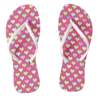 Tongs Petits Coeurs Multicouleurs Flip Flops