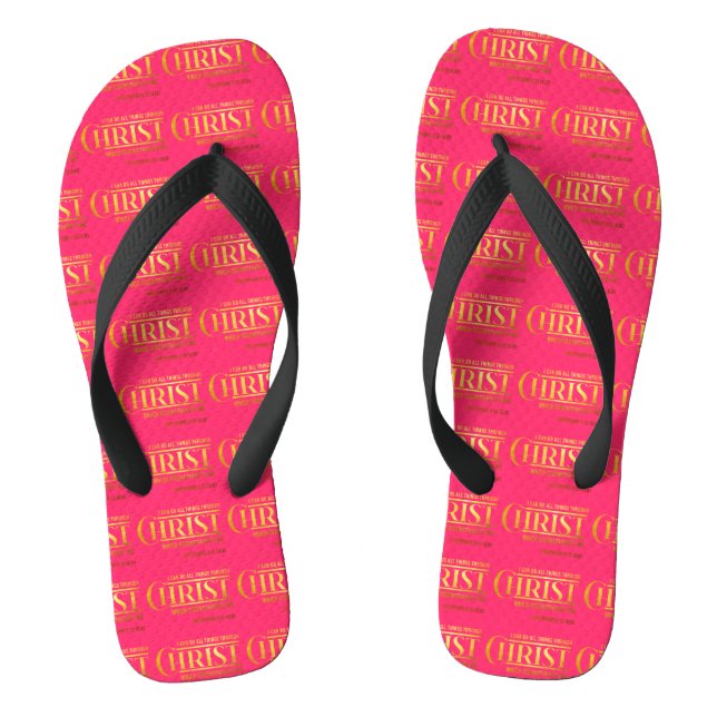Tongs Philippiens 4:13 Verset Biblique KJV Citation Rose (Semelle)
