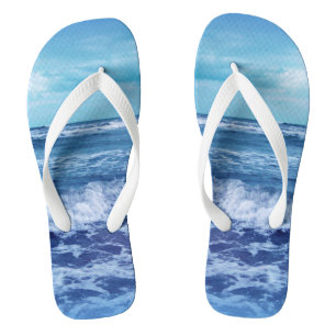 Tongs Photo Crashing Waves Blue Ocean Sky