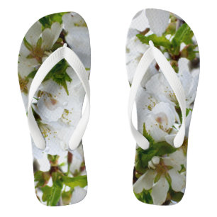 Tongs Photo de fleur blanche élégante