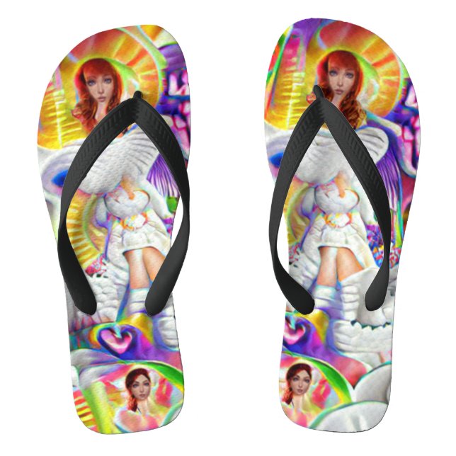 Tongs Phycodelic Angel Trip Custom Created Flip Flops (Semelle)