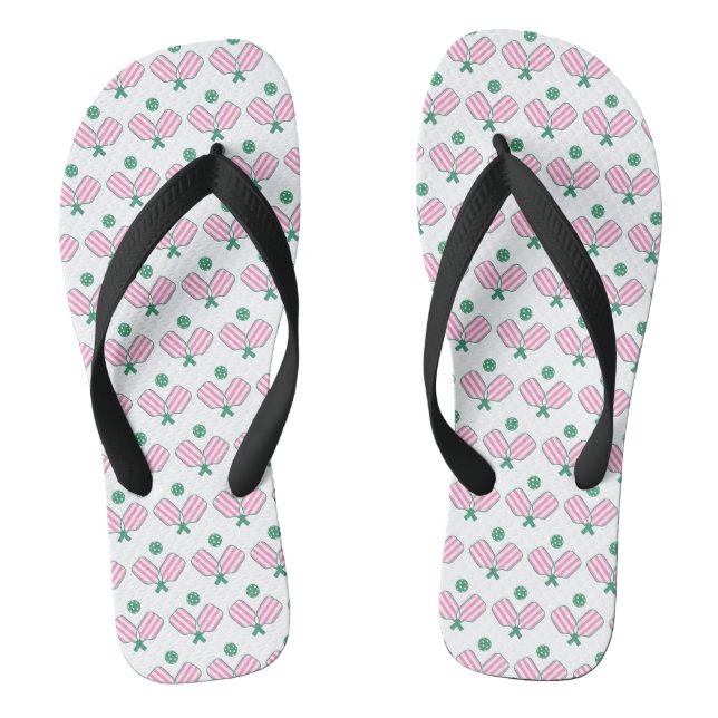 Tongs Pickleball rose et vert (Semelle)