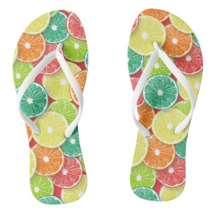 Tongs Pièces de fruits d'agrumes pop art 2
