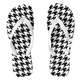 Tongs Pied de fond noir et blanc