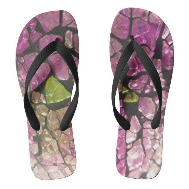 Tongs Pierre rose verte de lavande mosaïque (Semelle)