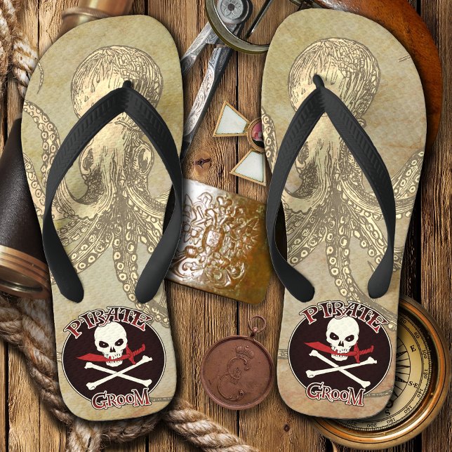 Tongs Pirate Groom (Pirate Groom Flip Flops)