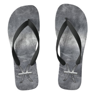 Tongs Pisces Zodiac Connexion Grunge Silver Steel Style