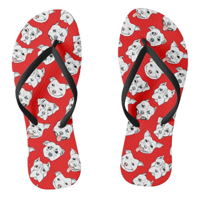 Tongs "Pittie Pittie svp !" Motif de dessin de chien (Semelle)