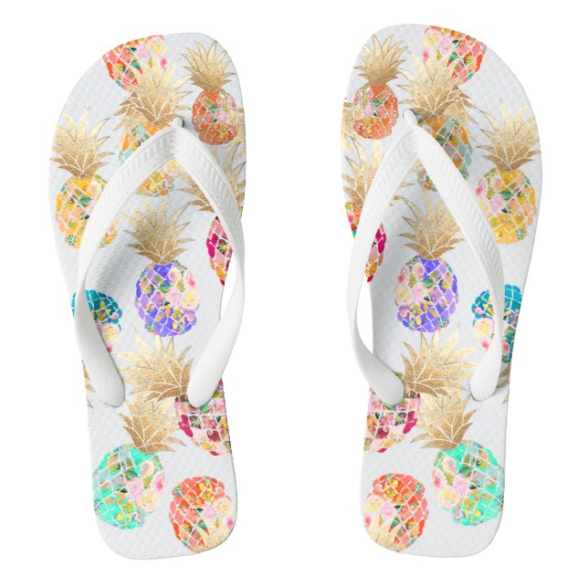 Tongs PixDezines Aloha Motif ananas (Semelle)