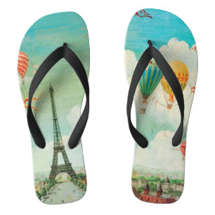 Tongs PixDezines ballons vintage/eiffel/paris