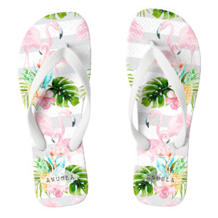 Tongs PixDezines FLAMANTS ROSES ROSE, THÈME TROPICAL