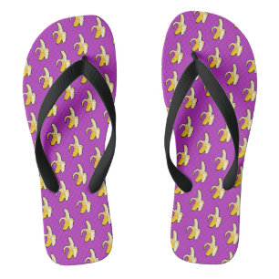 Tongs Pixel Art Motif Peeling Banane jaune