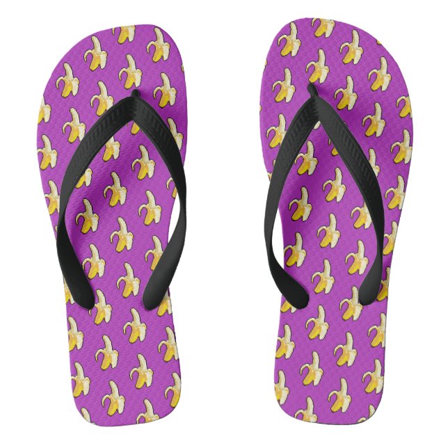 Tongs Pixel Art Motif Peeling Banane jaune (Semelle)