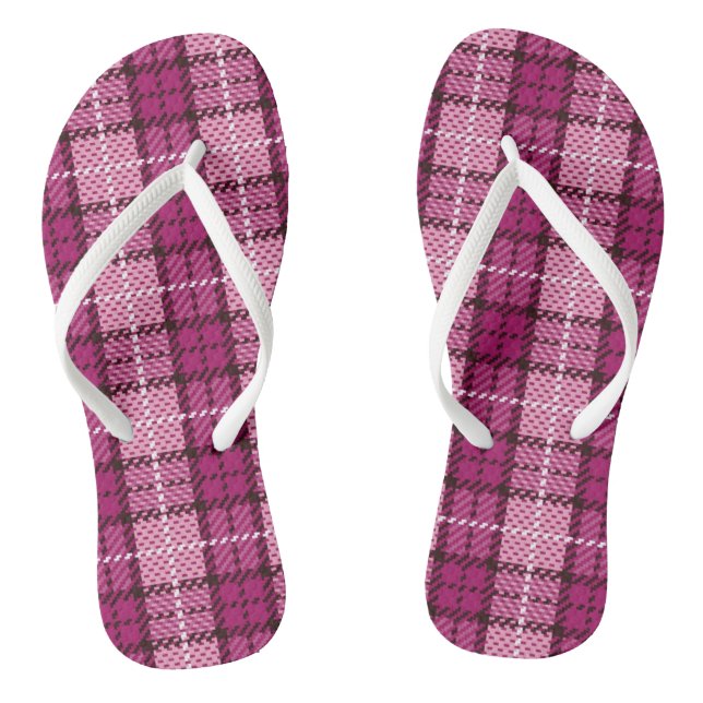 Tongs Pixel Plaid_Magenta-Black (Semelle)